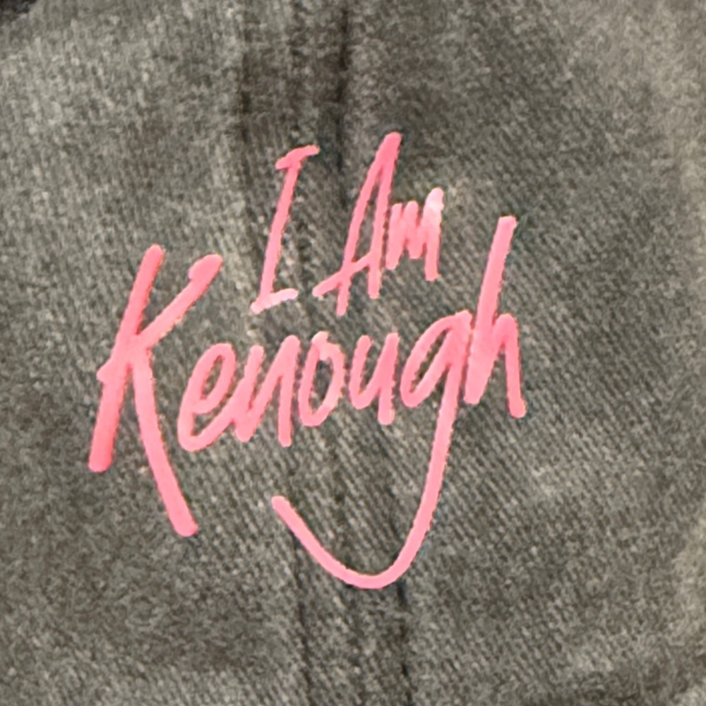 I Am Kenough Unisex Baseball Cap - Charcoal Black and Pink